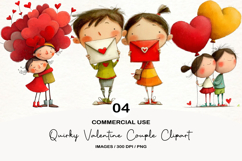 Quirky Valentine Couple Clipart Product Image 1