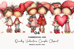 Quirky Valentine Couple Clipart Product Image 1
