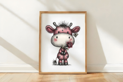 Quirky Valentine Cow Clipart Product Image 3