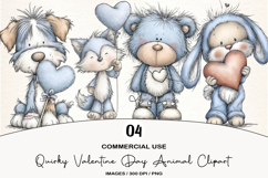 Quirky Valentine Day Animal Clipart Product Image 1