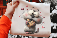 Quirky Valentine Day Cats Clipart, 4 Animal sublimation PNG Product Image 2