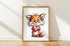 Quirky Valentine Day Fox Clipart Product Image 3