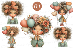 Quirky Valentine Day Girl Clipart Product Image 1
