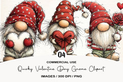 Quirky Valentine Day Gnome Clipart Product Image 1