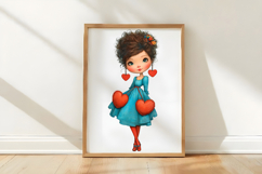 Quirky Valentine Day Woman Clipart Product Image 3