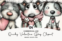 Quirky Valentine Dog Clipart Png Product Image 1