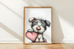 Quirky Valentine Dog Clipart Png Product Image 3