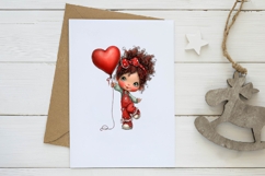 Quirky valentine girl clipart Product Image 2