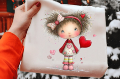 Quirky Valentine Girl Clipart Product Image 2