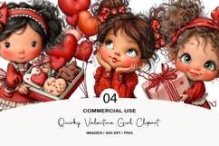 Quirky valentine girl clipart Product Image 1