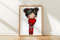 Quirky Valentine Girl Clipart Product Image 3