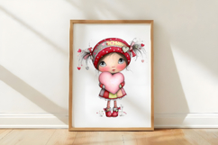 Quirky Valentine Girl Clipart Product Image 3