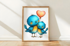 Quirky Valentine Love Birds Clipart Product Image 3