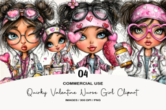 Quirky Valentine Nurse Girl Clipart Product Image 1