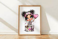 Quirky Valentine Nurse Girl Clipart Product Image 3