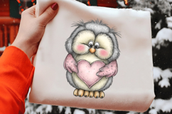 Quirky Valentine Owl Clipart Product Image 2