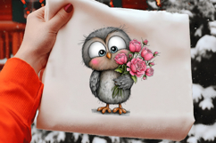 Quirky Valentine Owl Clipart Product Image 2