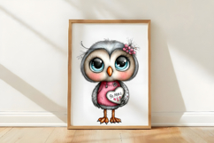 Quirky Valentine Owl Clipart Product Image 3