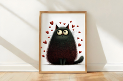 Quirky Valentine's Day Cat Clipart Product Image 3