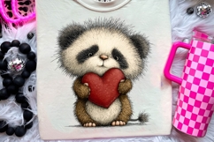 Quirky Valentine's Day Panda Clipart Product Image 2