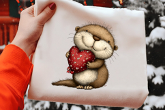 Quirky Valentine's Otters Clipart Product Image 2