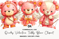 Quirky Valentine Teddy Bear Clipart Product Image 1