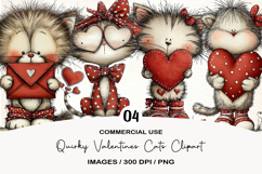 Quirky Valentines Cats Clipart Product Image 1