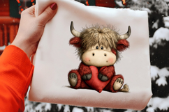Quirky Valentines Highland Cow Clipart Product Image 2