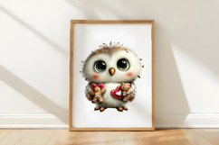 Quirky White Christmas Owl Clipart Product Image 3