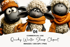 Quirky Winter Sheep Clipart PNG Product Image 1
