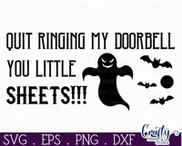 Adult Halloween Sign Funny Svg, Quit Ringing My Bell Ghosts Product Image 2