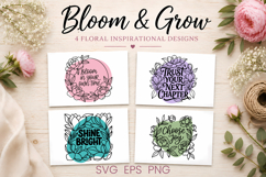 Floral inspirational SVG design | Positive affirmation SVG Product Image 1