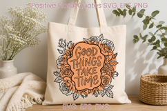 Floral inspirational SVG design | Positive affirmation SVG Product Image 1