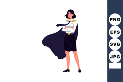 Confident businesswoman with black cape standing with crosse Product Image 1