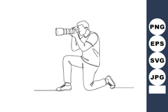 Photographer capturing images with camera and telephoto lens Product Image 1
