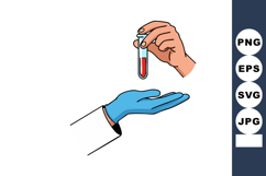 Hand Holding Test Tube with Blood Sample Medical Laboratory Product Image 1