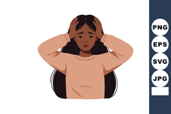 Young woman stressed and worried feeling overwhelmed vector Product Image 1