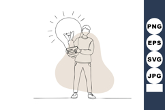 Person holding large illuminated light bulb symbolizing brig Product Image 1