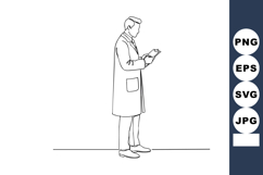 Doctor standing and writing on clipboard medical professiona Product Image 1