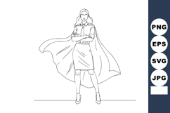 Woman in business attire with cape standing confidently vect Product Image 1