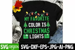 My Favorite Color is Christmas Lights SVG Cut File,Christmas Product Image 2