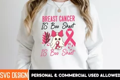 Breast cancer is boo sheet Breast cancer sublimation design Product Image 3