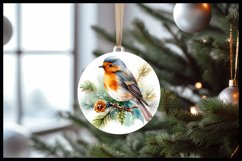 Robin Bird Christmas Round Ornament Sublimation Product Image 2