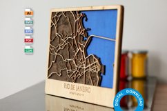Rio De Janeiro Svg file for lasers, Glowforge map, Multilaye Product Image 1