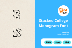 Stacked College Monogram Font Product Image 1
