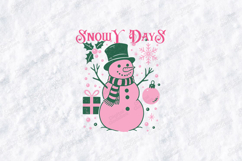 Snowy Days Pink Snowman Christmas Design Product Image 3
