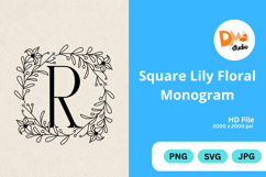 Square Lily Floral Monogram Product Image 1