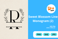 Simple Blossom Line Monogram Product Image 1