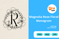 Magnolia Rose Floral Monogram Product Image 1