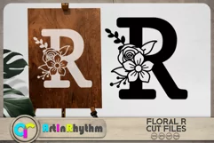 Floral letter R svg cut file / Botanical alphabet SVG Product Image 2